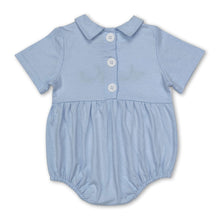 Load image into Gallery viewer, Light blue short sleeves duck baby boy romper
