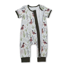 Load image into Gallery viewer, Short sleeves duck grass baby boy zipper romper