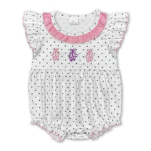 Load image into Gallery viewer, Polka dots flutter sleeves shoes baby girls romper