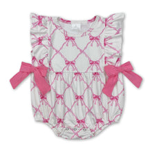 Load image into Gallery viewer, Pink bow ruffles baby girls summer romper