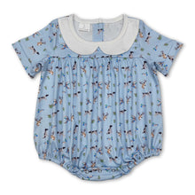 Load image into Gallery viewer, Short sleeves duck dog deer light blue baby boy romper