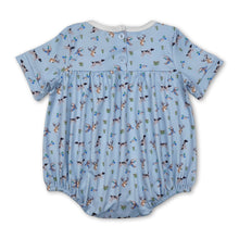 Load image into Gallery viewer, Short sleeves duck dog deer light blue baby boy romper