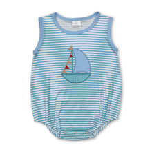 Load image into Gallery viewer, Sleeveless stripe boat baby boy summer romper
