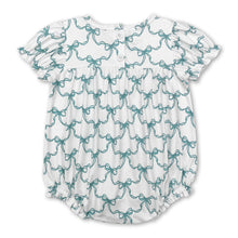 Load image into Gallery viewer, Short sleeves green bow lollipop baby girls romper