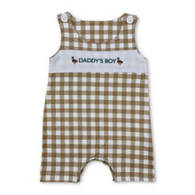 Load image into Gallery viewer, Plaid sleeveless daddy's boy duck baby romper