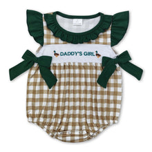 Load image into Gallery viewer, Plaid flutter sleeves daddy's girl duck baby romper
