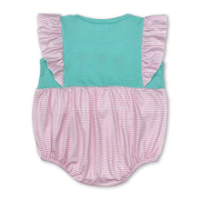 Load image into Gallery viewer, Pink stripe flutter sleeves dance shoes baby girls romper