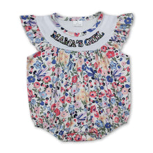 Load image into Gallery viewer, Flutter sleeves mama's girl floral baby girls romper