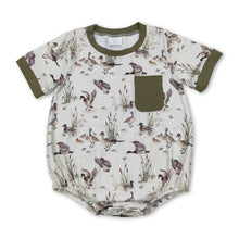 Load image into Gallery viewer, Olive pocket duck baby boy summer romper