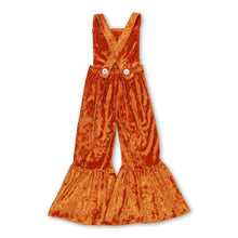 Load image into Gallery viewer, Straps yellow dog velvet baby girls jumpsuit