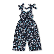 Load image into Gallery viewer, Straps turquoise bow howdy western girls jumpsuit