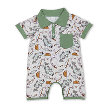 Load image into Gallery viewer, Short sleeves pocket fishing baby boys polo romper