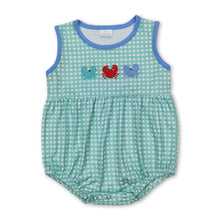 Load image into Gallery viewer, Sleeveless plaid crab baby boys summer romper