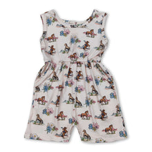 Load image into Gallery viewer, Sleeveless horse rodeo floral western girls jumpsuit