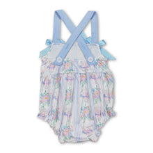 Load image into Gallery viewer, Straps cake floral bow baby girls summer romper