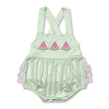 Load image into Gallery viewer, Flutter sleeves watermelon baby girls summer romper