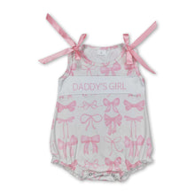 Load image into Gallery viewer, Sleeveless pink bow daddy's girl summer romper