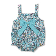 Load image into Gallery viewer, Floral straps bow baby girls summer romper