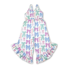 Load image into Gallery viewer, Straps colorful bows ruffle toddler girls jumpsuit