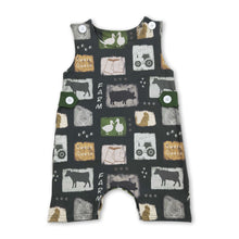 Load image into Gallery viewer, Sleeveless cow tractor baby boys farm romper