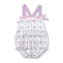 Load image into Gallery viewer, Straps bow stripe floral baby girls summer romper