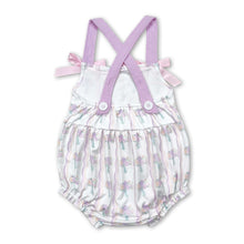 Load image into Gallery viewer, Straps bow stripe floral baby girls summer romper