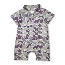 Load image into Gallery viewer, Short sleeves camo baby boys polo romper