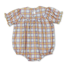 Load image into Gallery viewer, Short sleeves plaid cow tractor farm baby girls romper