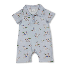 Load image into Gallery viewer, Short sleeves duck baby boy summer polo romper