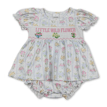 Load image into Gallery viewer, Short sleeves little wild flower baby girls skirt romper