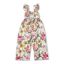 Load image into Gallery viewer, Flutter sleeves pink white floral kids girls summer jumpsuit
