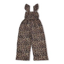 Load image into Gallery viewer, Flutter sleeves leopard kids girls summer jumpsuit