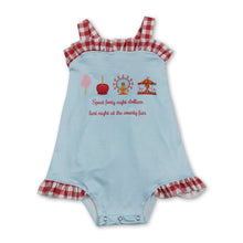 Load image into Gallery viewer, Red plaid straps ferris wheel baby girls summer romper