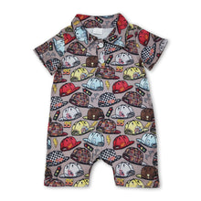 Load image into Gallery viewer, Short sleeves car cap baby boy summer polo romper