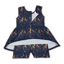 Load image into Gallery viewer, Cactus horse rodeo girls summer one piece jumpsuit