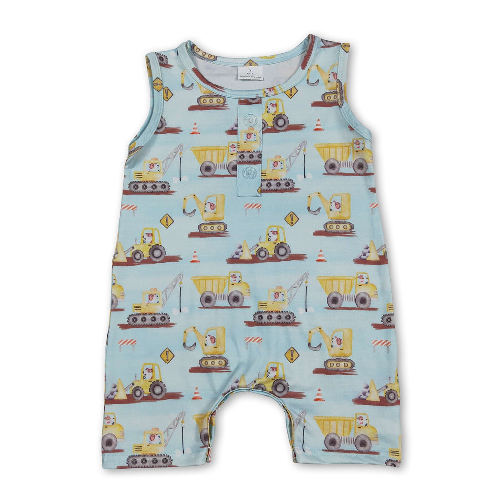 Sleeveless constructions baby boy summer romper