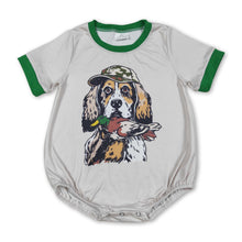 Load image into Gallery viewer, Short sleeves dog duck baby boy hunting romper