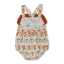 Load image into Gallery viewer, Orange ruffle straps baby girls fall romper