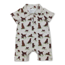 Load image into Gallery viewer, Short sleeves dog baby boy summer polo romper