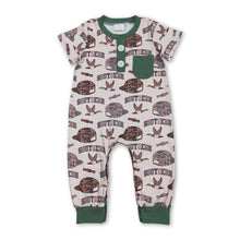 Load image into Gallery viewer, Short sleeves duck call camo hat baby boy romper