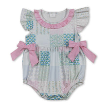 Load image into Gallery viewer, Flutter sleeves pink bow floral baby girls romper