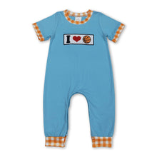 Load image into Gallery viewer, Short sleeves I love basketball baby boy romper