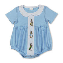 Load image into Gallery viewer, Light blue short sleeves rabbit baby boys Easter romper