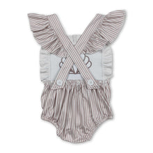 Load image into Gallery viewer, Stripe flutter sleeves shell baby girls romper