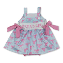 Load image into Gallery viewer, Straps mama's girl bow baby girls summer romper
