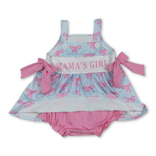 Load image into Gallery viewer, Straps mama's girl bow baby girls summer romper