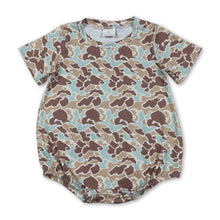 Load image into Gallery viewer, Short sleeves mint camo baby boy summer romper