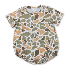 Load image into Gallery viewer, Short sleeves green camo baby boy summer romper