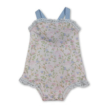 Load image into Gallery viewer, Straps lace ruffle floral baby girls summer romper