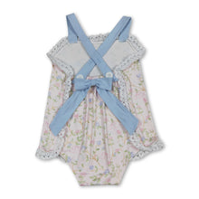 Load image into Gallery viewer, Straps lace ruffle floral baby girls summer romper